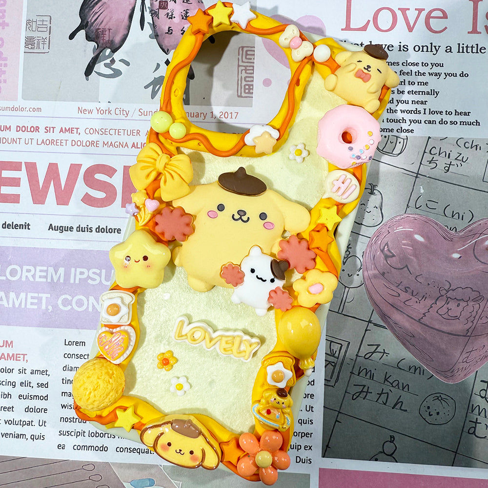 Handmade Sanrio Pom Pom Purin Phone Case