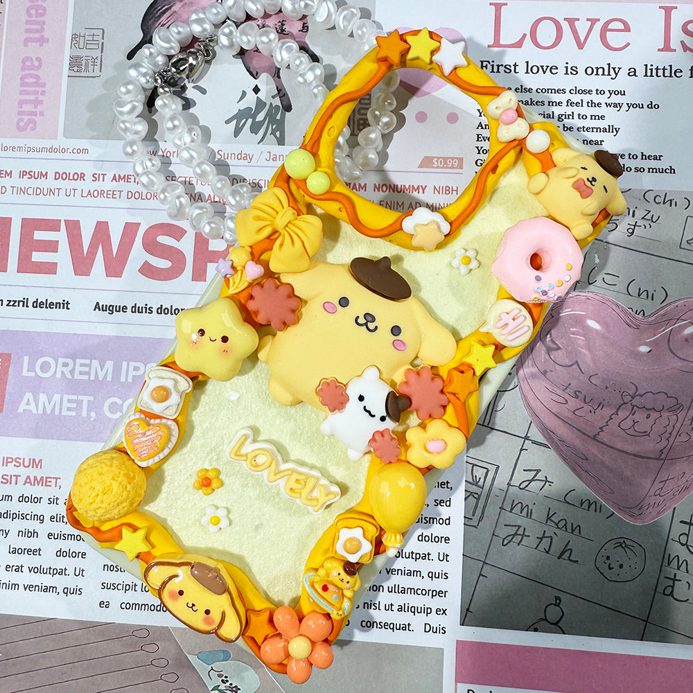 Handmade Sanrio Pom Pom Purin Phone Case