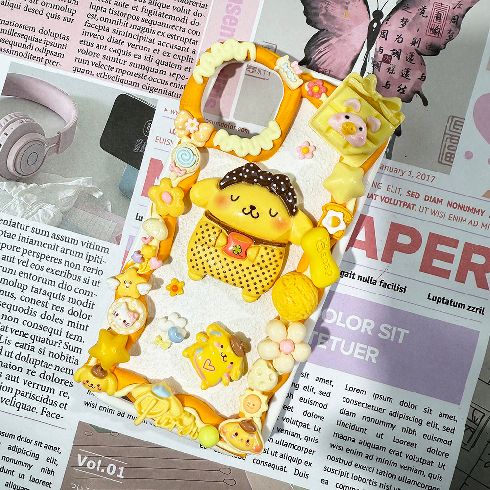 Handmade Sanrio Pom Pom Purin Phone Case