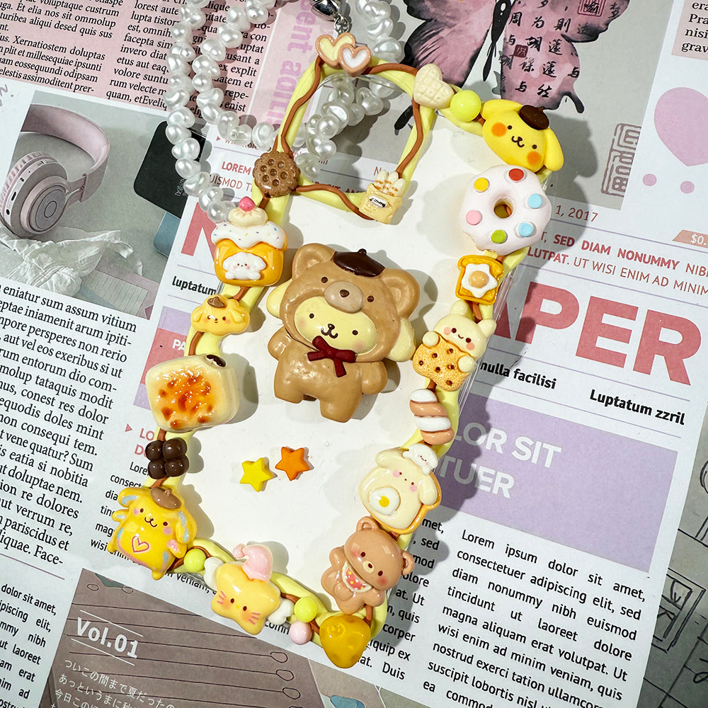 Handmade Sanrio Pom Pom Purin Phone Case